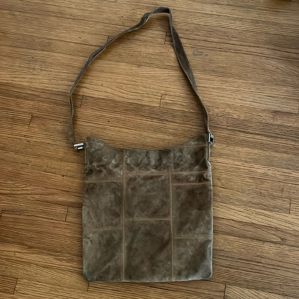 Banana Republic Tan Patchwork Suede Bag